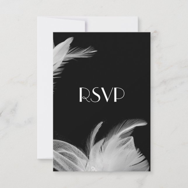 Feathered 1920's RSVP (Front)