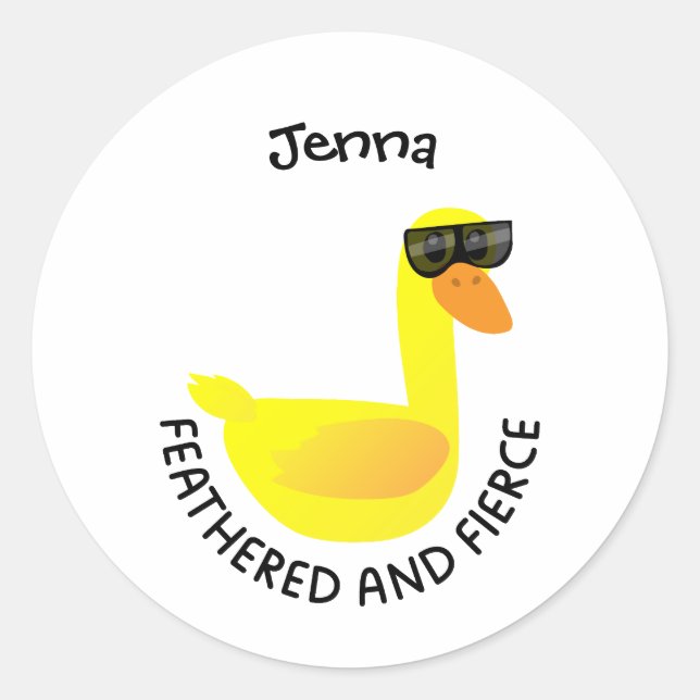 Feathered and Fierce Classic Round Sticker (Front)