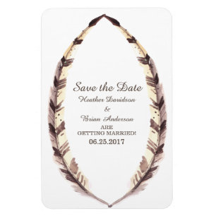 Feathered Border Save the Date Flexi Magnet