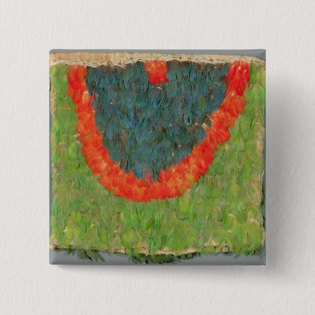 Feathered cape 2 inch square button (Front)