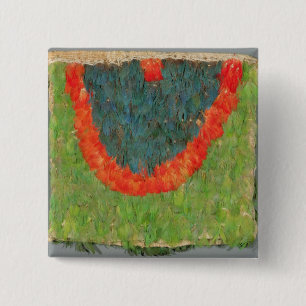 Feathered cape 2 inch square button