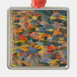 Feathered cape metal ornament