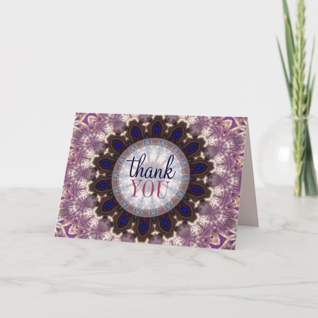 Feathered Circle Thank You Card (Front)