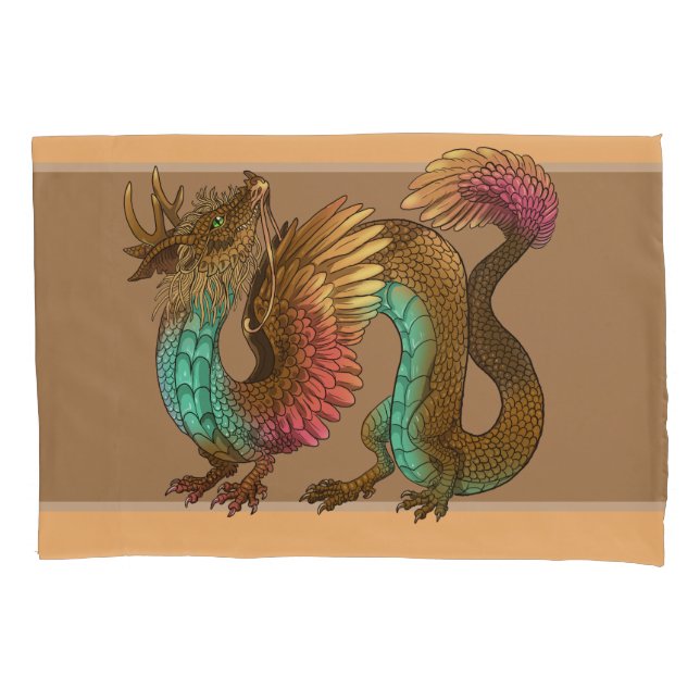 Feathered Dragon Pillowcase (Front)