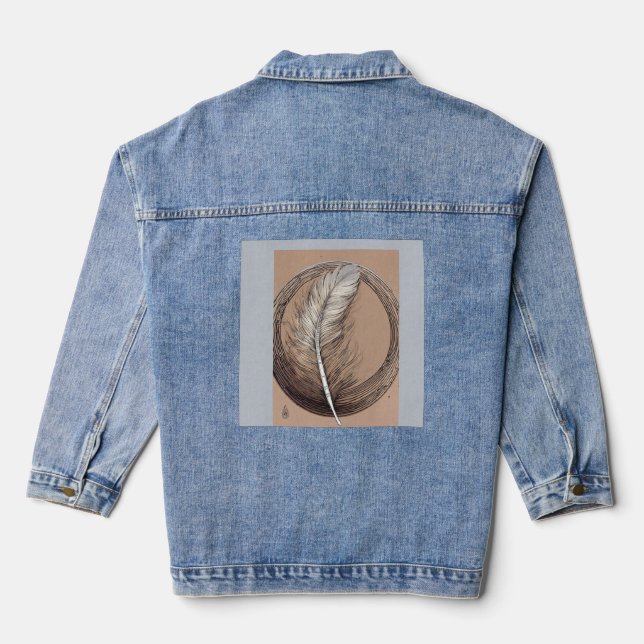 Feathered Emblem Denim Jacket (Back)