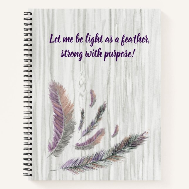 Feathered Feathers Spiral Notebook (Front)
