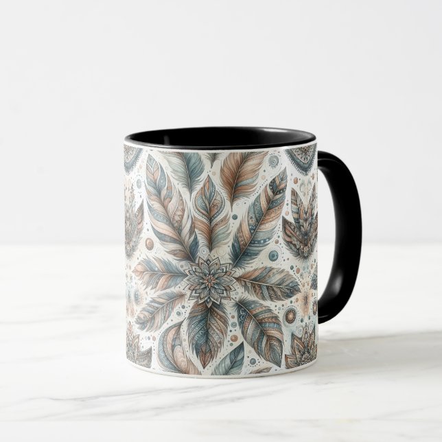 Feathered Flower Mug (Front Right)