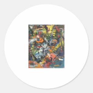 Feathered Goddess Abstract Hankamer Artjunkhaus Classic Round Sticker