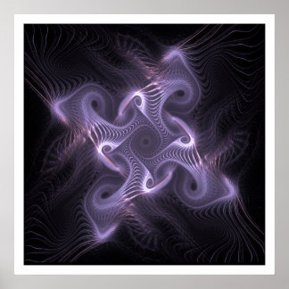 Feathered Nest Fractal Purple ID715 Poster