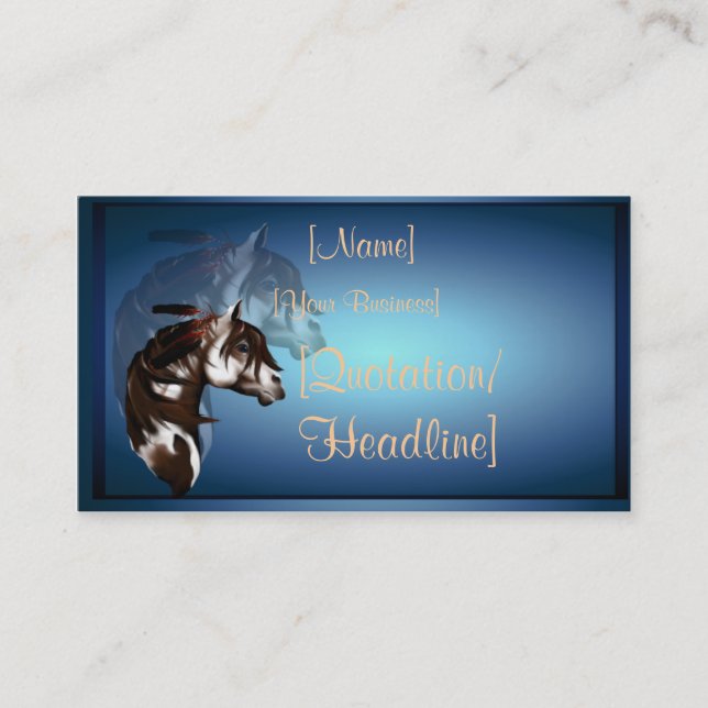 Feathered Paint Horse profilecard_business_hori... Business Card (Front)