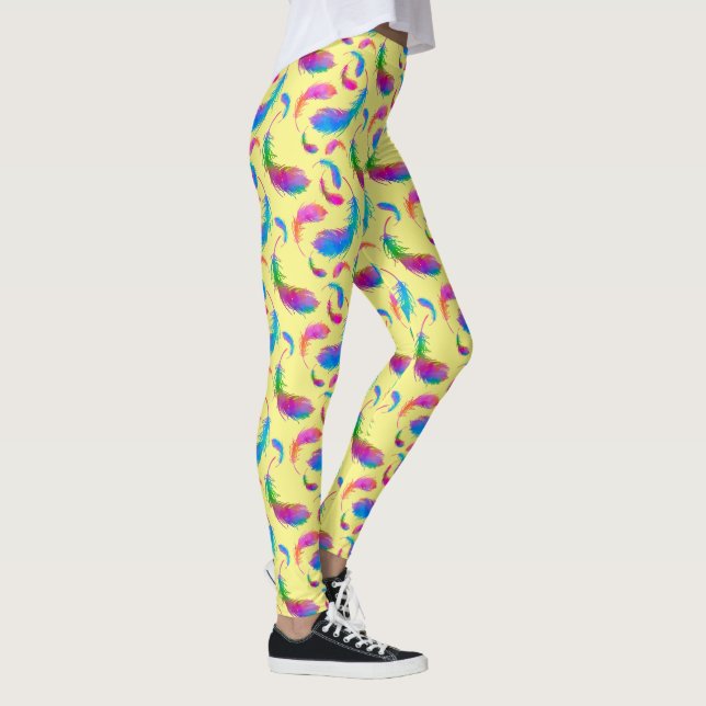Feathered Rain in Sunshine Leggings (Right)