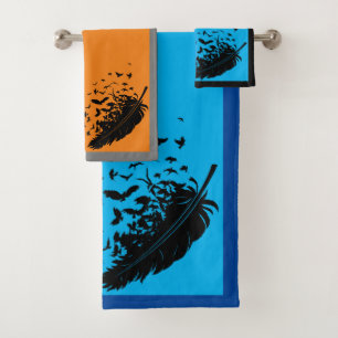 Feathered Raven Bath Towel Set
