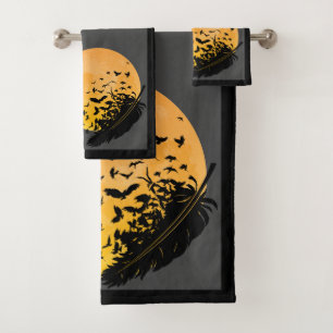 Feathered Raven Bath Towel Set