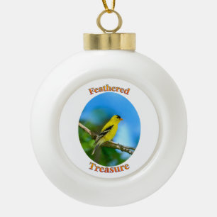 Feathered Treasure - American Goldfinch Ornament