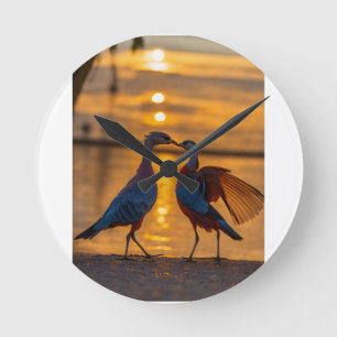 Feathered Waltz Round Clock