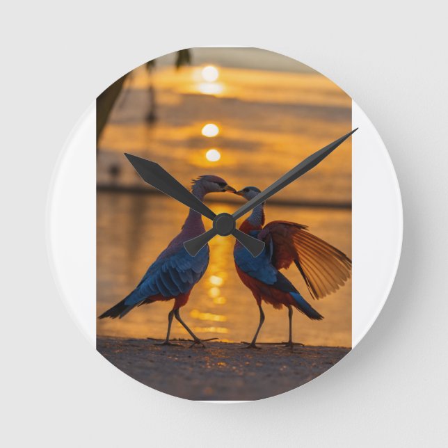 Feathered Waltz Round Clock (Front)