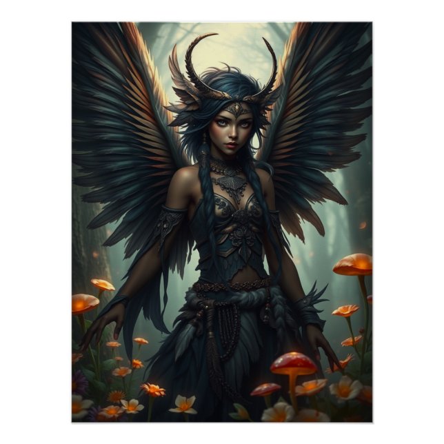 Feathered Warrior Fairy Art  Poster (Front)
