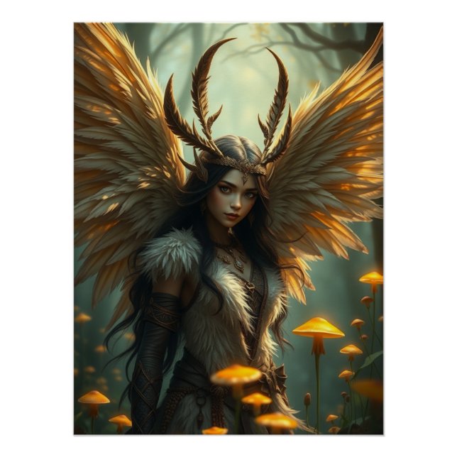 Feathered Warrior Fairy Art  Poster (Front)