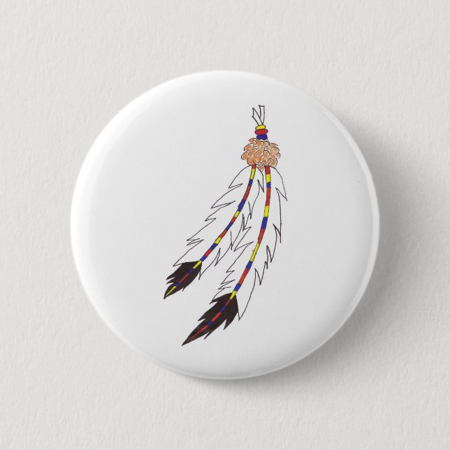 Feathers 2 Inch Round Button (Front)