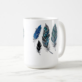 Feathers and colours dance  coffee mug
