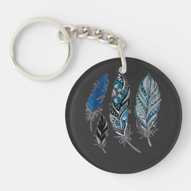 Feathers and colours dance  keychain (Front)