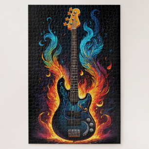 Feathers And Flames Electric Bass Guitar Jigsaw Puzzle