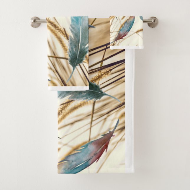 Feathers and grass       bath towel set (Insitu)
