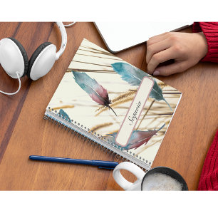 Feathers and grass, custom        notebook