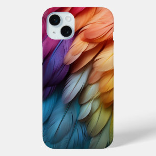 Feathers Blue Orange Purple iPhone 15 Mini Case