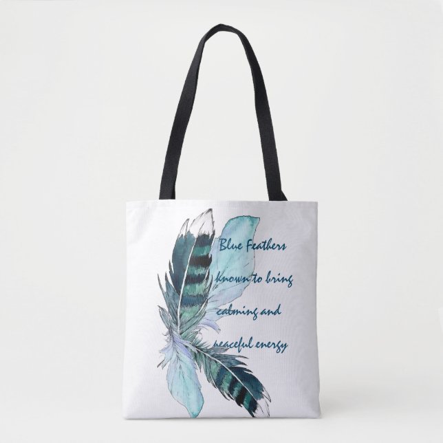 Feathers Blue  Tote Bag (Front)