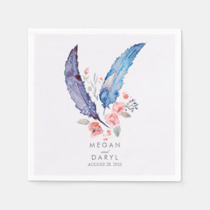 Feathers Bohemian Wedding Napkin