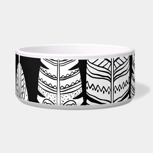 Feathers boho: black and white pattern (Front)