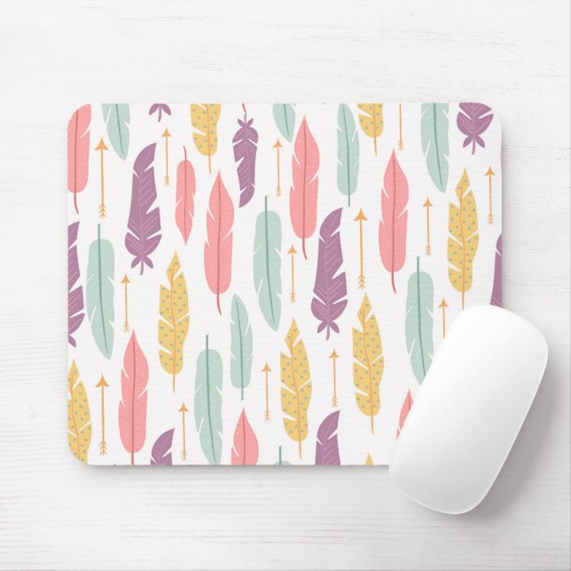 Feathers Boho Mouse pad (With Mouse)