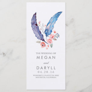 Feathers Boho Wedding Programs