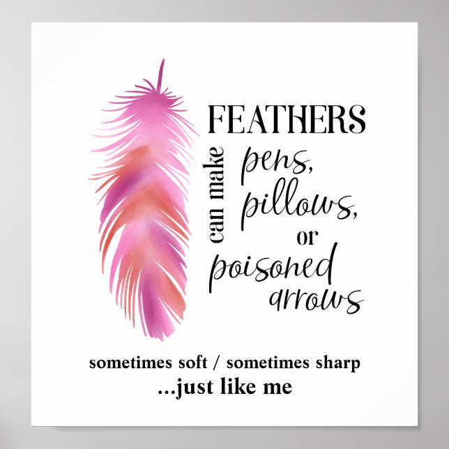 Feathers Can Make Pens, Pillows, Poisoned Arrows Poster (Front)