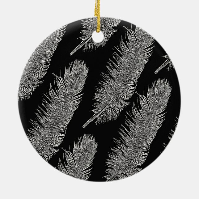 Feathers Ceramic Ornament (Back)