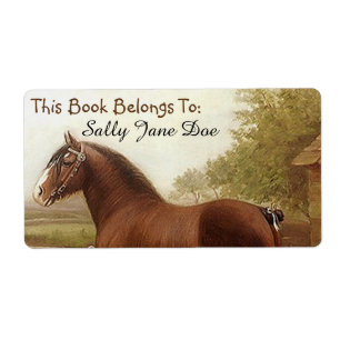 Feathers Clydesdale Draught Horse Bookplates Label