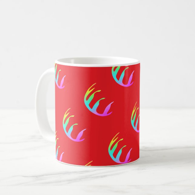  Feathers Deep Red   Coffee Mug (Front Left)