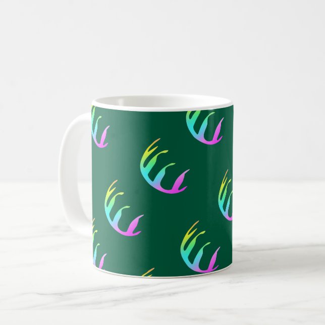  Feathers Dk Green   Coffee Mug (Front Left)