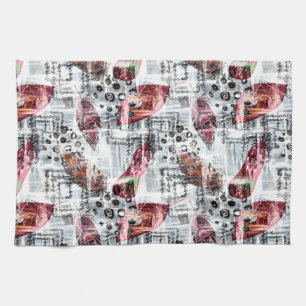 Feathers, ethnic . kitchen towel