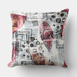 Feathers, ethnic . throw pillow