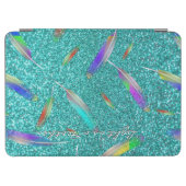 Feathers Glitter base pink blue purple green iPad Air Cover (Horizontal)