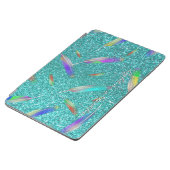 Feathers Glitter base pink blue purple green iPad Air Cover (Side)