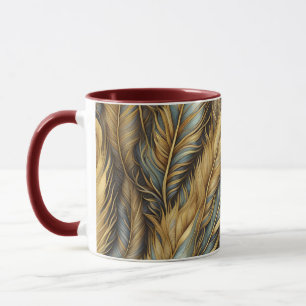 Feathers Golden Silver Art  Mug
