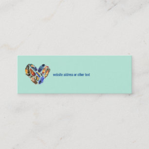 Feathers - Heart Shaped Watercolor Design Website Mini Business Card