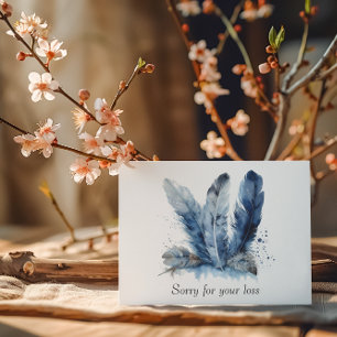 Feathers in Delft Blue customizable Postcard