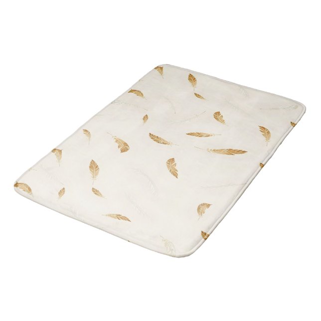 Feathers Luxury Modern Boho Collection Bath Mat (Angled)