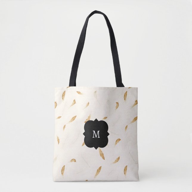 Feathers Luxury Modern Boho Collection Tote Bag (Front)
