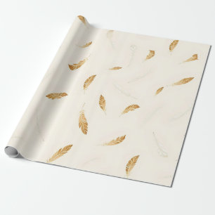 Feathers Luxury Modern Boho Collection Wrapping Paper