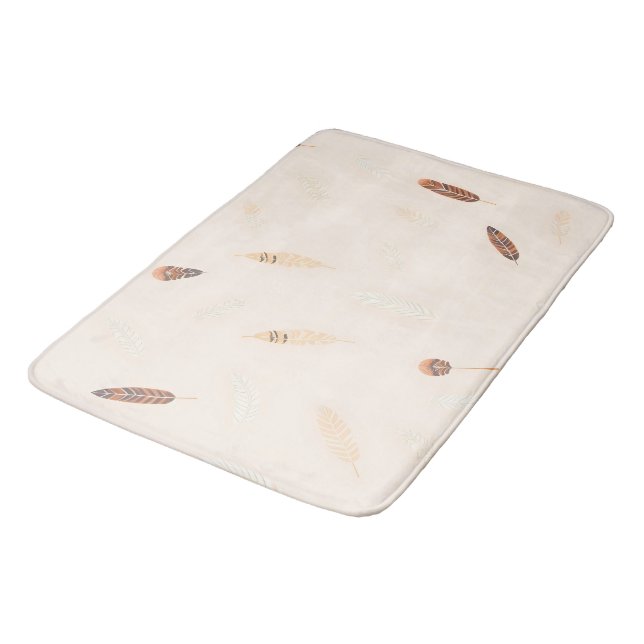 Feathers Luxury Popular Boho Collection Bath Mat (Angled)